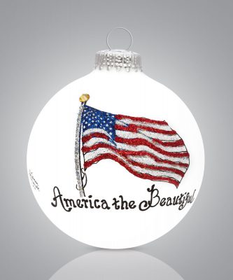 America the Beautiful Ornament🎨 Glass🎨 Buy Art at Carolina Creations Gallery in Downtown New Bern🎨