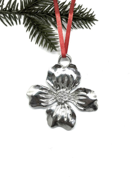 Dogwood Pewter Ornament🎨 Metal Arts🎨 Buy Art at Carolina Creations Gallery in Downtown New Bern🎨