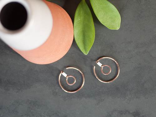 Double Circle Hugger Earring Silver🎨 Jewelry🎨 Buy Art at Carolina Creations Gallery in Downtown New Bern🎨