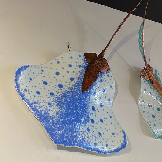 Medium Wall Turquoise Ray 23W X 20L🎨 Glass🎨 Buy Art at Carolina Creations Gallery in Downtown New Bern🎨