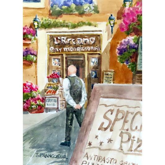 Jan Francoeur Original Lunch in Rome? Jan's Originals? Buy Art at Carolina Creations Gallery in Downtown New Bern?