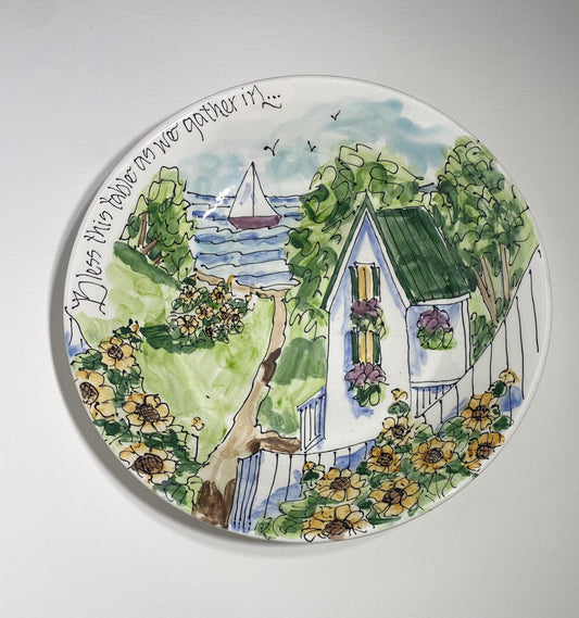 MJF Bowl 10" Yukon Bless This Home🎨 Jan's Celebration Pottery🎨 Buy Art at Carolina Creations Gallery in Downtown New Bern🎨