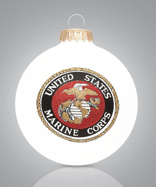 Marines Ornament🎨 Glass🎨 Buy Art at Carolina Creations Gallery in Downtown New Bern🎨