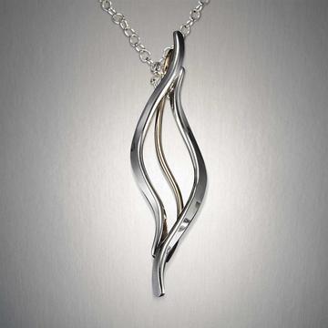 Mixed Metal Wildfire Pendant Only🎨 Jewelry🎨 Buy Art at Carolina Creations Gallery in Downtown New Bern🎨