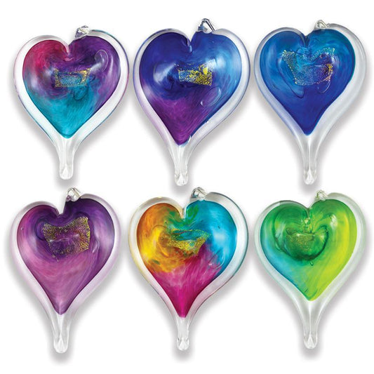 Small Heart Assorted Colors? Glass? Buy Art at Carolina Creations Gallery in Downtown New Bern?