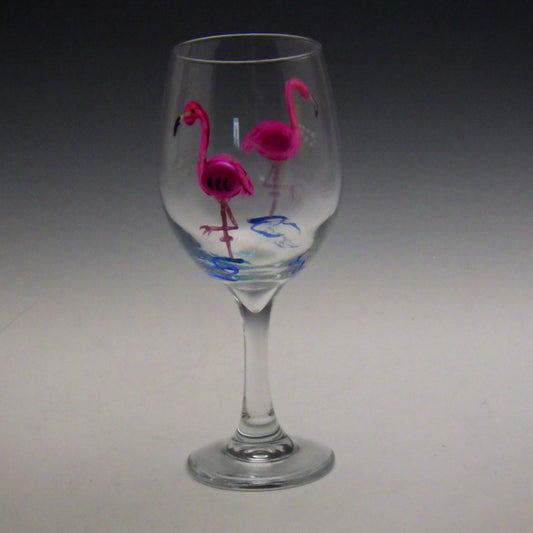 Donna Michaux Stem Wine Glass w/ Flami🎨 Glass🎨 Buy Art at Carolina Creations Gallery in Downtown New Bern🎨