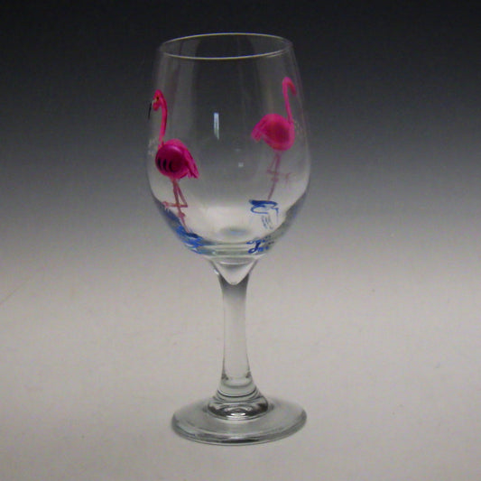 Donna Michaux Stem Wine Glass w/ Flami🎨 Glass🎨 Buy Art at Carolina Creations Gallery in Downtown New Bern🎨