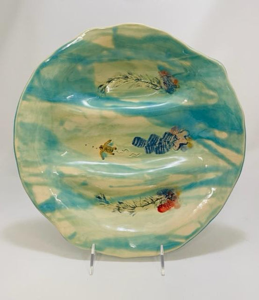Donna Michaux Tri Platter🎨 Pottery🎨 Buy Art at Carolina Creations Gallery in Downtown New Bern🎨