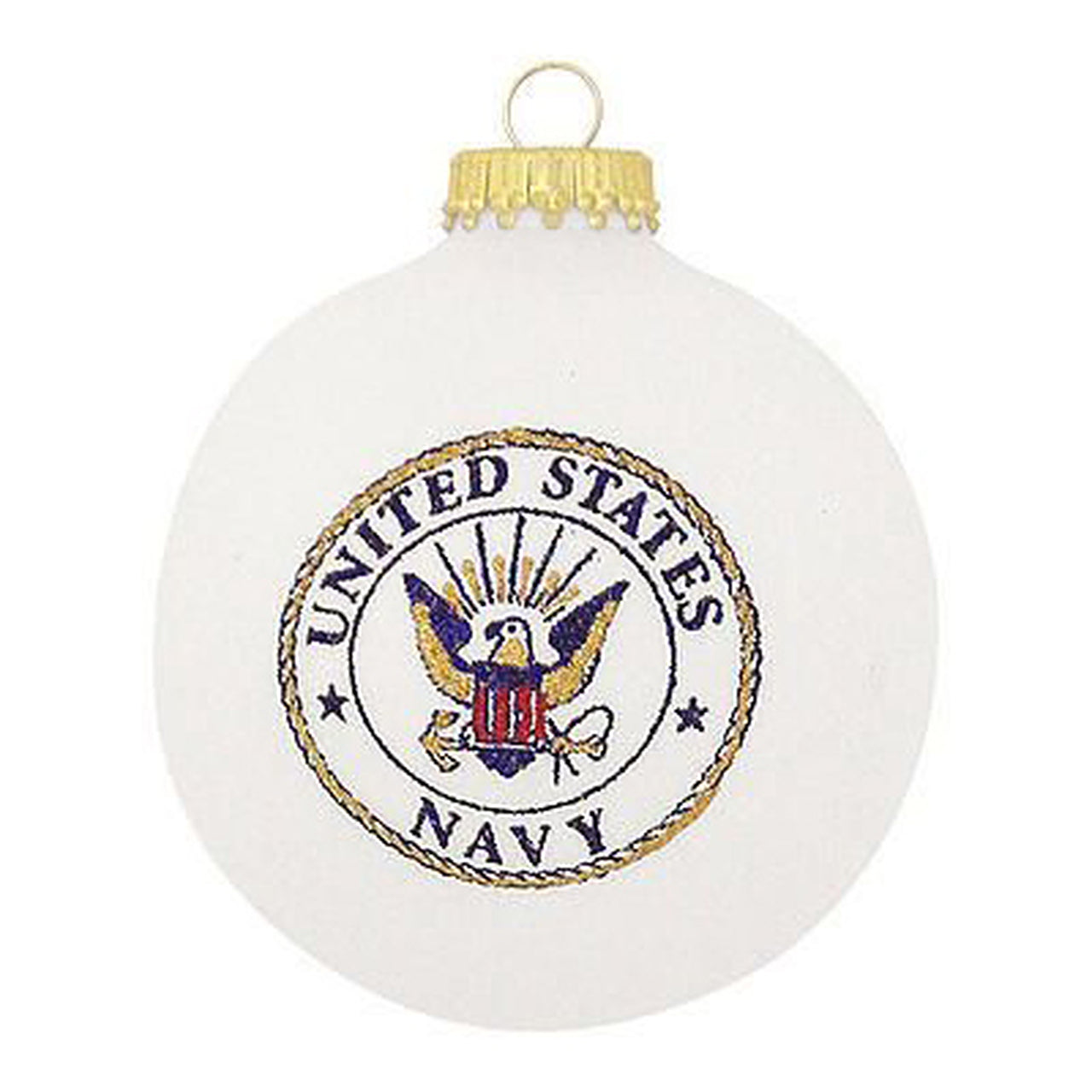 Navy Ornament🎨 Glass🎨 Buy Art at Carolina Creations Gallery in Downtown New Bern🎨
