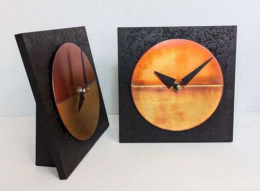 Black & Copper Desk Clock🎨 Metal Arts🎨 Buy Art at Carolina Creations Gallery in Downtown New Bern🎨