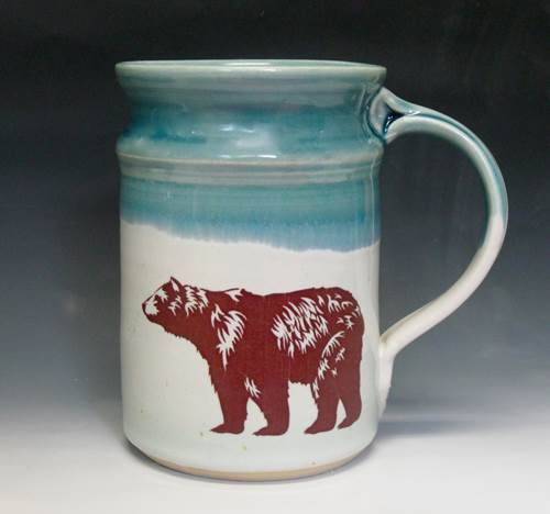 Bear Mugs🎨 Pottery🎨 Buy Art at Carolina Creations Gallery in Downtown New Bern🎨