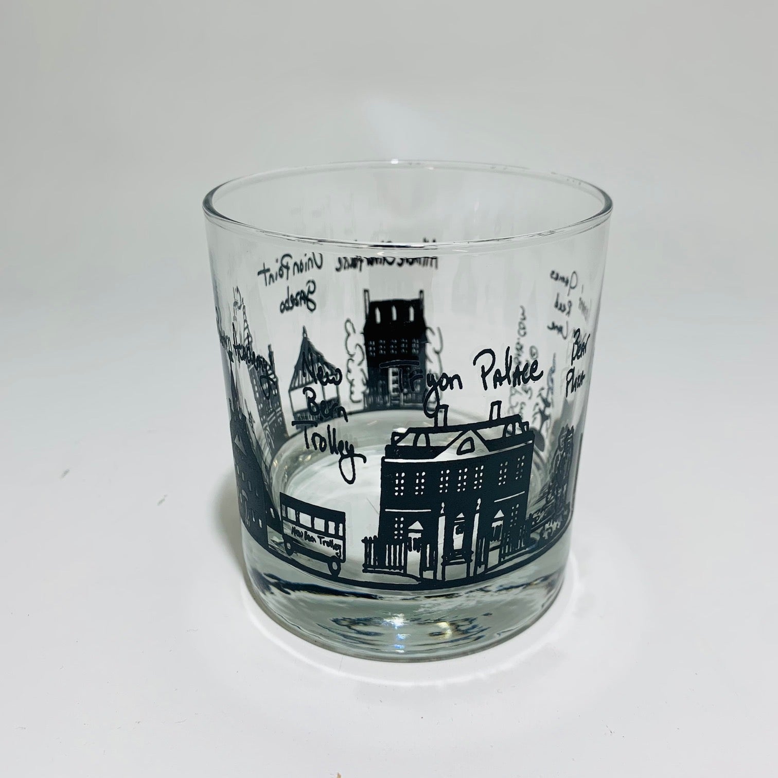 New Bern BLK 10.5oz Rock Glass🎨 Gifts🎨 Buy Art at Carolina Creations Gallery in Downtown New Bern🎨