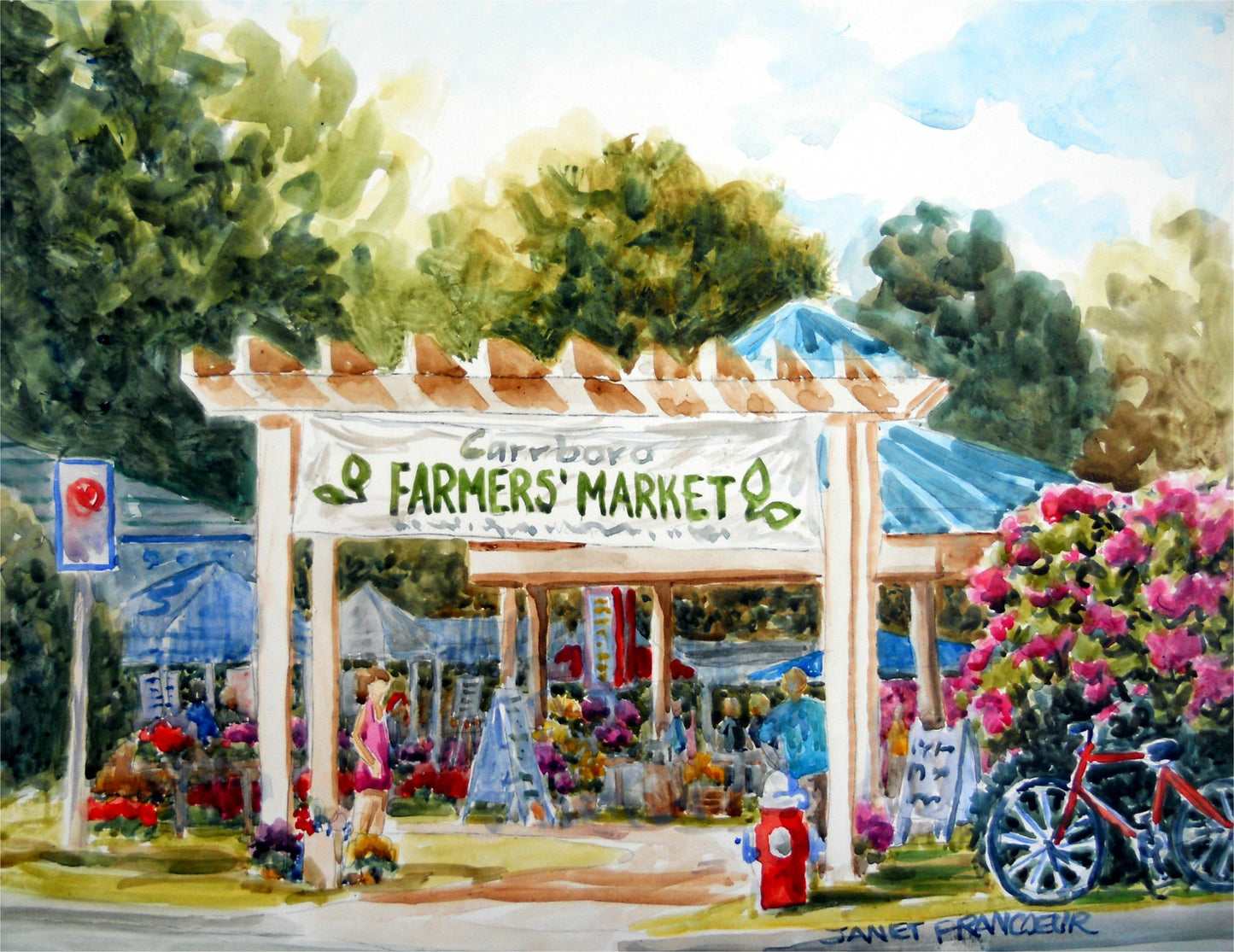 Jan Francoeur Carrboro FarmMarket🎨 Jan's Prints🎨 Buy Art at Carolina Creations Gallery in Downtown New Bern🎨