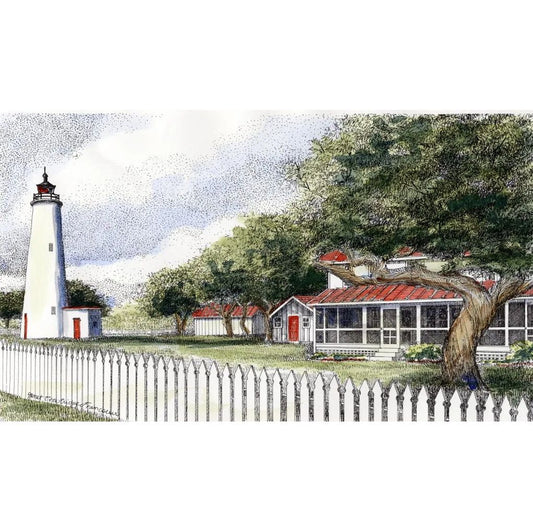 Jan Francoeur LTHS Ocracoke Light Print🎨 Jan's Prints🎨 Buy Art at Carolina Creations Gallery in Downtown New Bern🎨