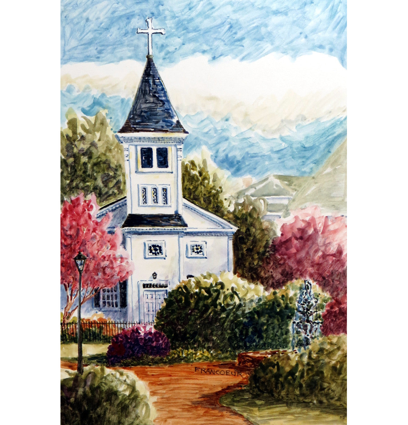 Jan Francoeur Old St Pauls Watercolor🎨 Jan's Prints🎨 Buy Art at Carolina Creations Gallery in Downtown New Bern🎨