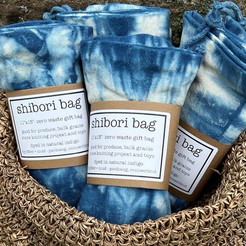Shibori Drawstring Bag🎨 Wearables🎨 Buy Art at Carolina Creations Gallery in Downtown New Bern🎨