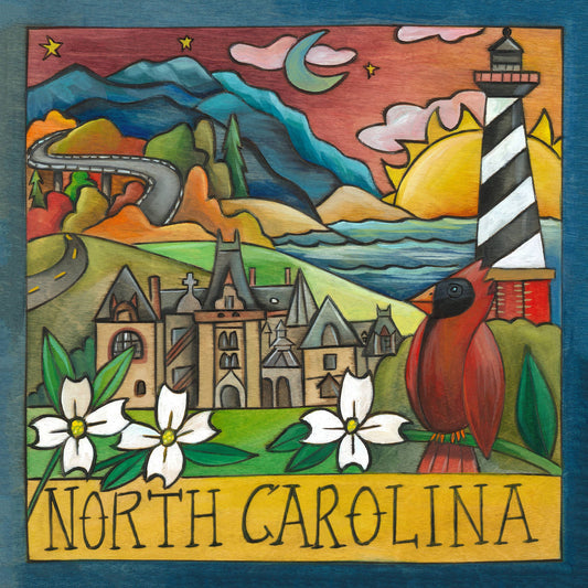 "Blue Ridge Beauty" | North Carolina Wall Plaque - 9x9🎨 Wood🎨 Buy Art at Carolina Creations Gallery in Downtown New Bern🎨