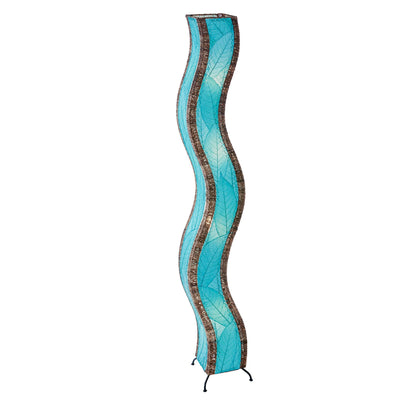 Wave Giant Lamp Sea Blue, Shade Made of Cocoa Leaves🎨 Decor🎨 Buy Art at Carolina Creations Gallery in Downtown New Bern🎨