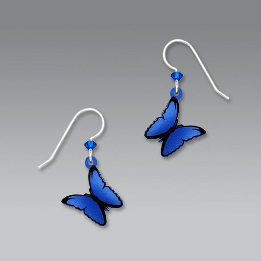 Earrings 3-D Blue Morpho Butterfly