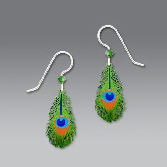 Earrings Peacock Feather