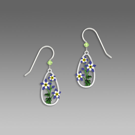 Earrings Columbine Flowers