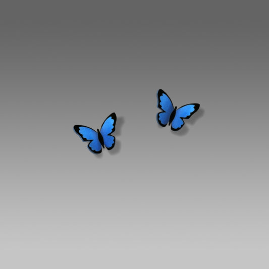 Earrings Sm Folded Blue Morpho Bfly