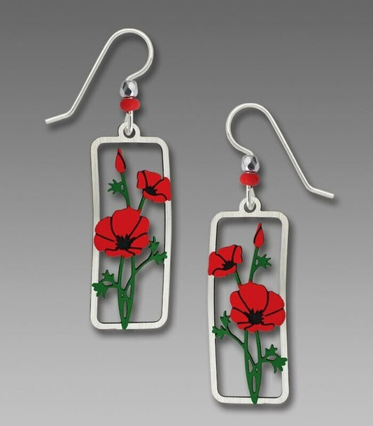 Earrings Red Poppies