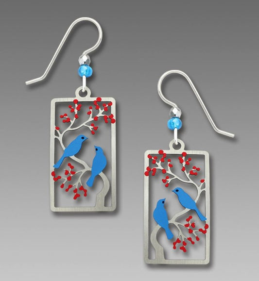 Earrings Birds in Cherry Tree