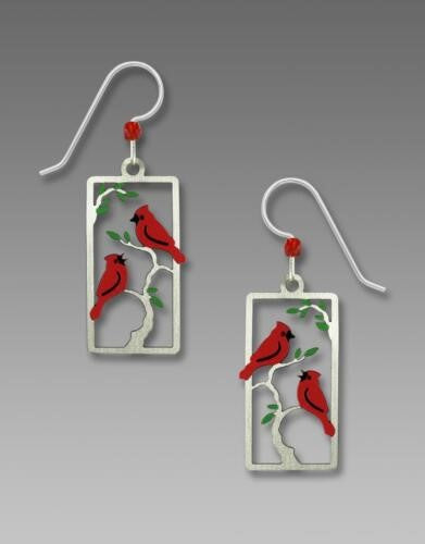 Earrings Cardinals in A Tree