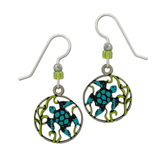 Earrings Underwater Turtle