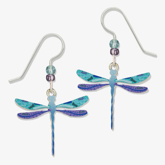Earrings Blue & Purple Dragonfly