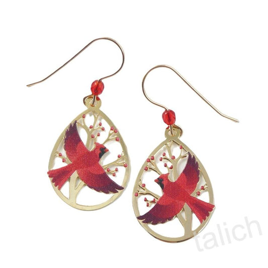 Earrings Cardinal & Berries