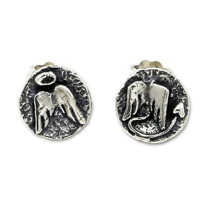 Cast 925 Sterling Silver Stud Earrings