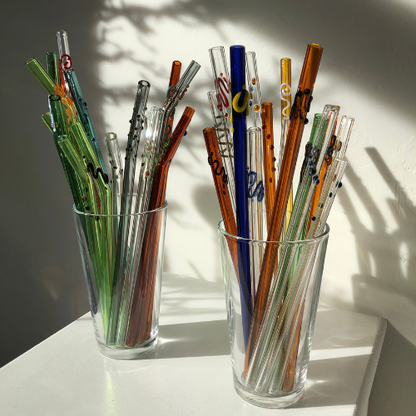 Straight Glass Straw 9"🎨 Glass🎨 Buy Art at Carolina Creations Gallery in Downtown New Bern🎨