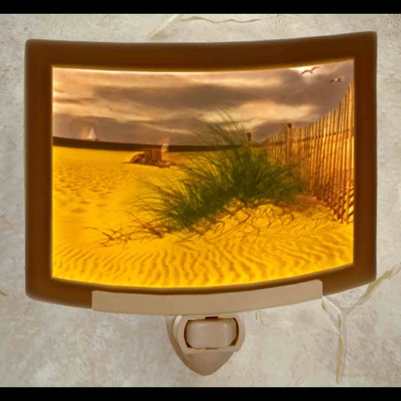 Balmy Beach Curved Colored Night Light🎨 🎨 Buy Art at Carolina Creations Gallery in Downtown New Bern🎨