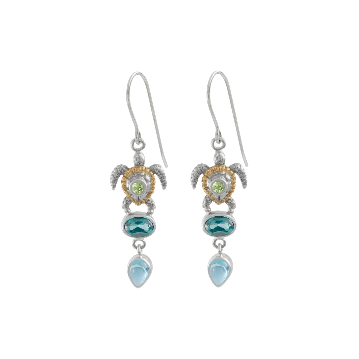 Gemstone Topaz/Peridot w/Turtle Earring