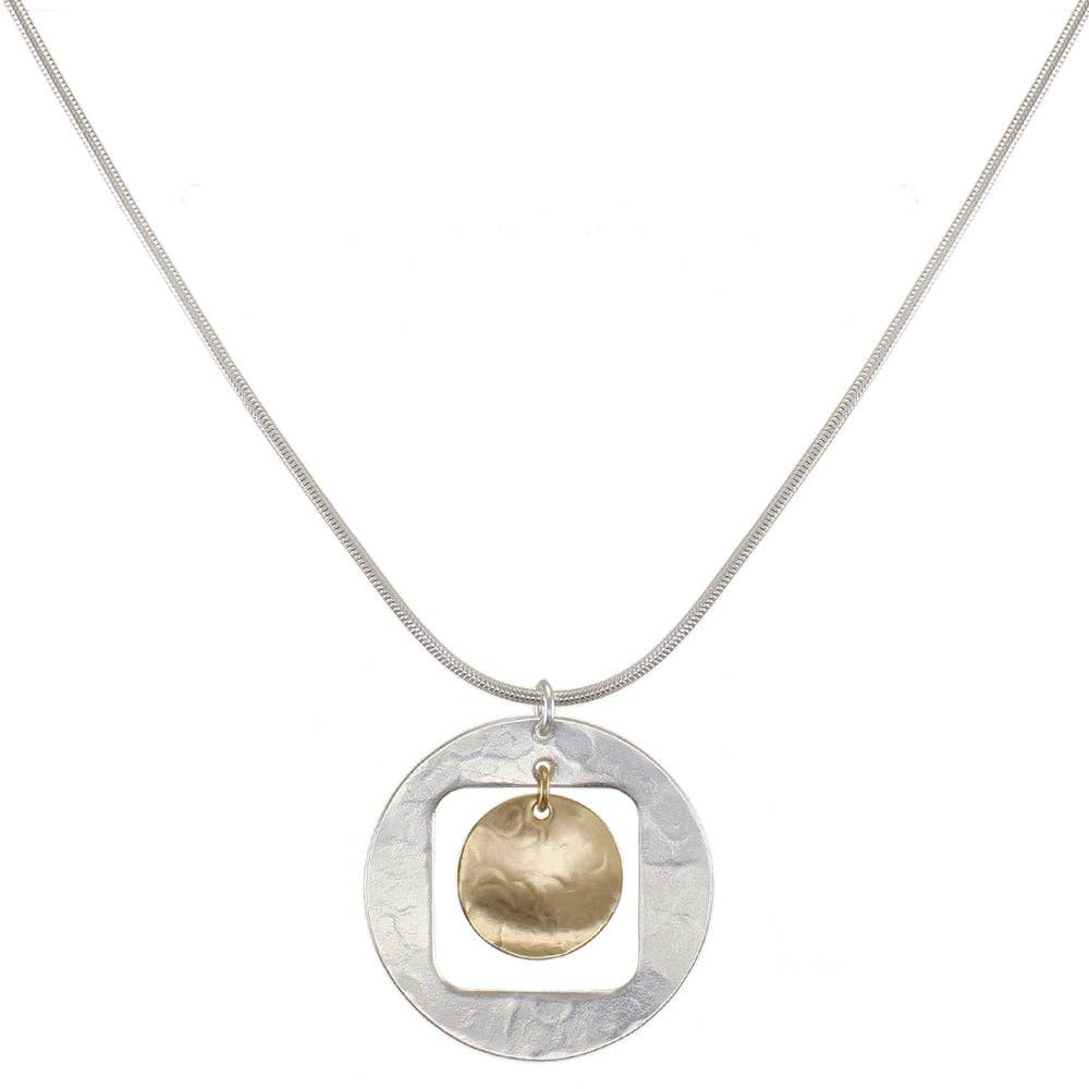 Cutout Disc + Hanging Disc Necklace