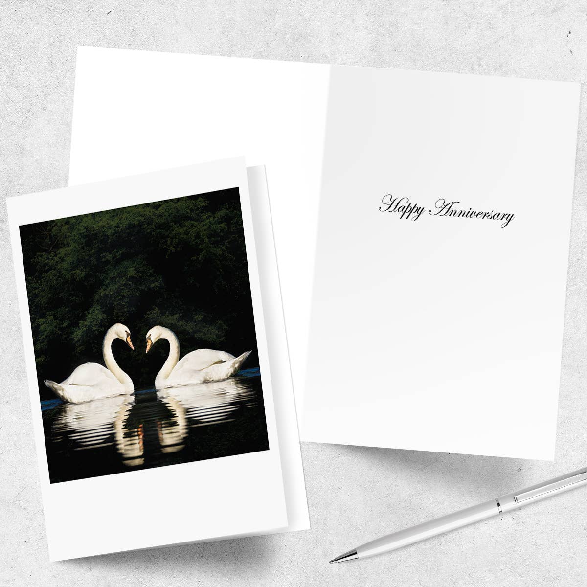 Two Swans for Life Anniversary Card