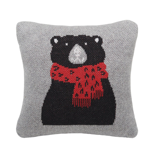 Christmas Black Bear Throw Pillow