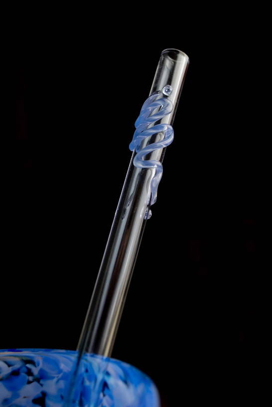 Straight Glass Straw 9"🎨 Glass🎨 Buy Art at Carolina Creations Gallery in Downtown New Bern🎨