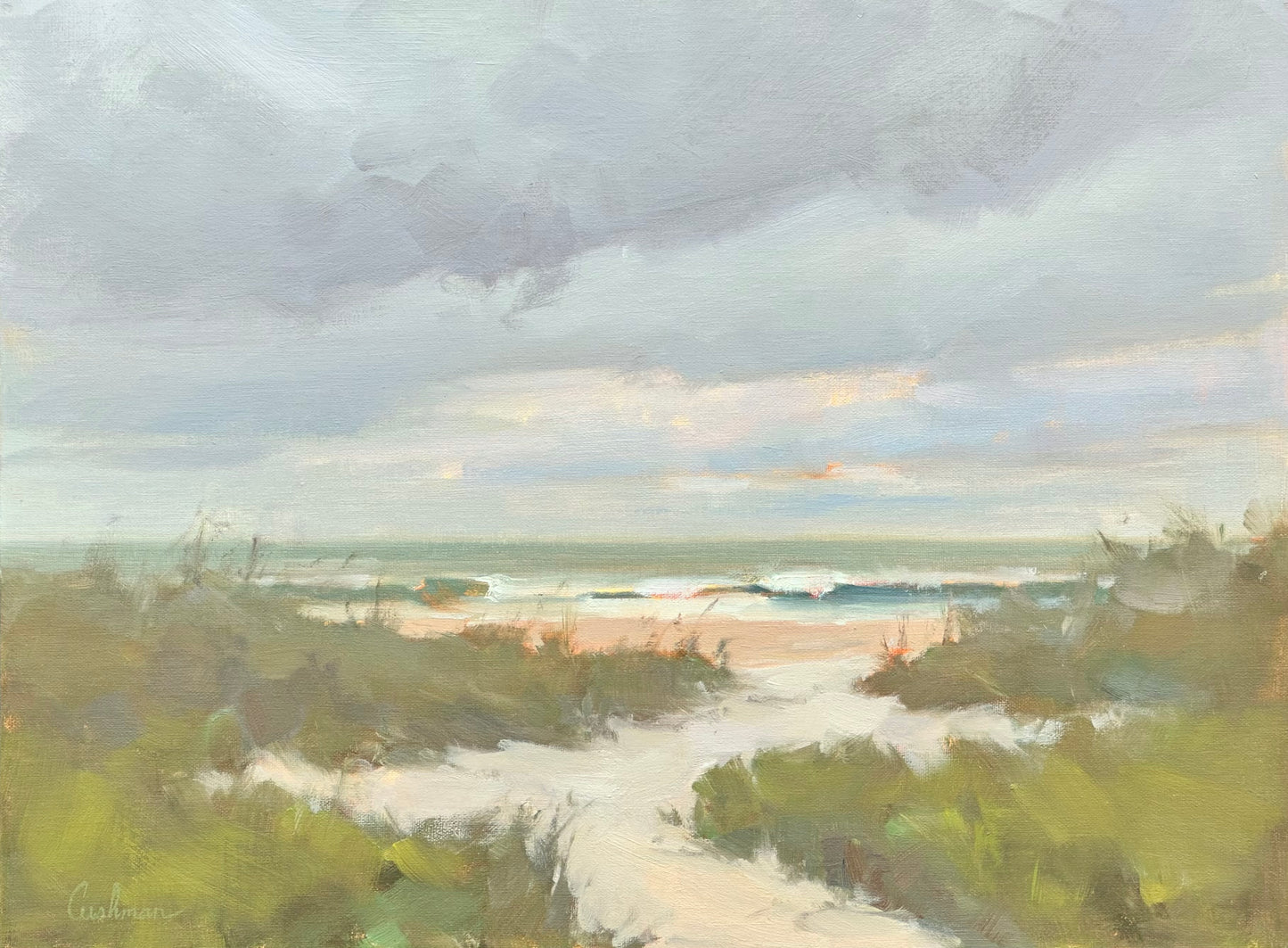 Audrey Cushman Grey Sky, Gentle Tide 12X16