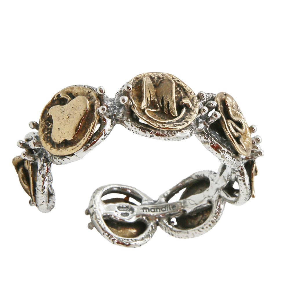 Cast Cuff in 925  Sterling Silver and Bronze