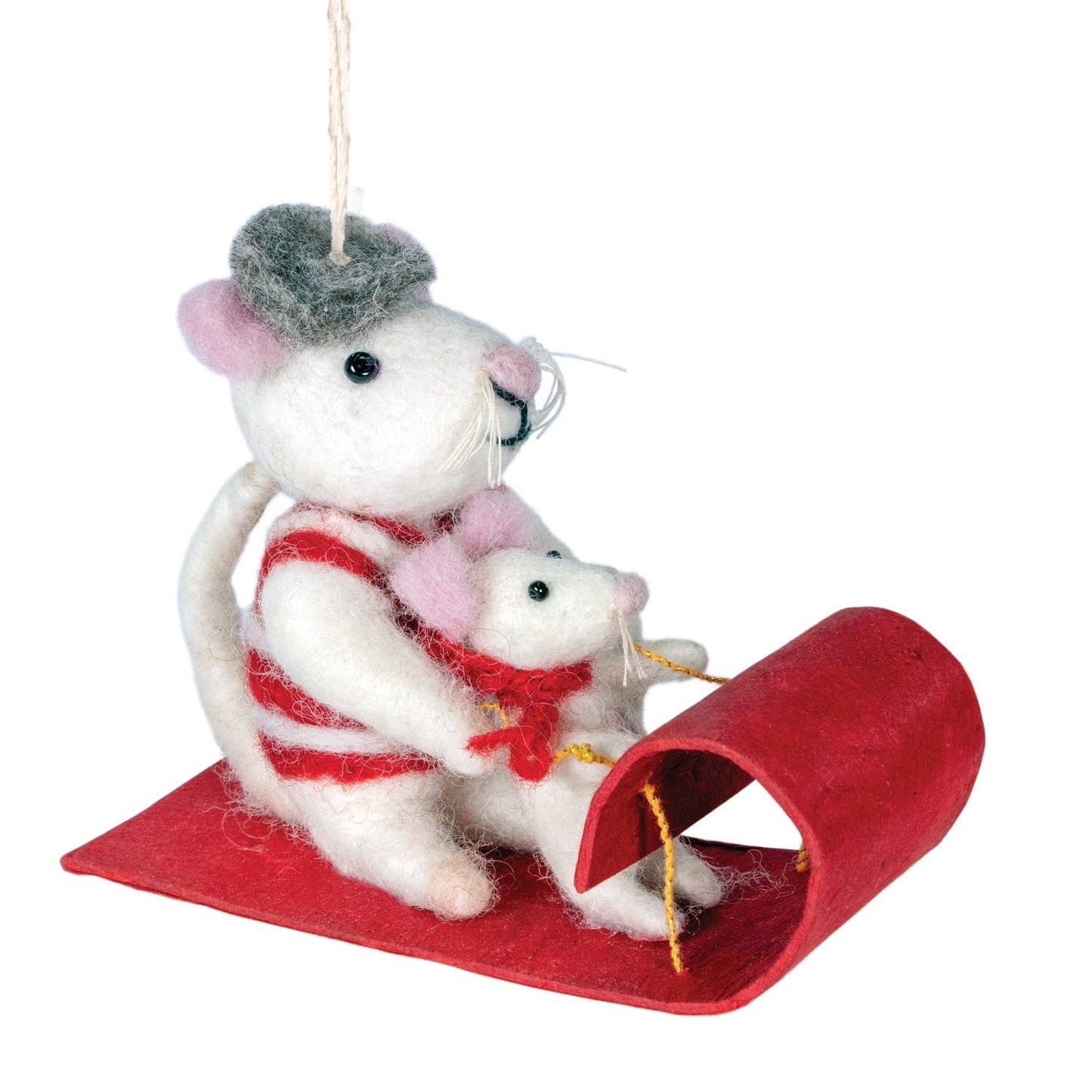 Toboggan Mice Ornament🎨 Gifts🎨 Buy Art at Carolina Creations Gallery in Downtown New Bern🎨