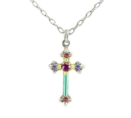 Dainty Color Cross Necklace Multicolor🎨 Jewelry🎨 Buy Art at Carolina Creations Gallery in Downtown New Bern🎨