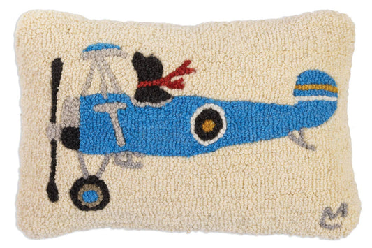 Airborn Lab 12"x18" dog and plane pillow