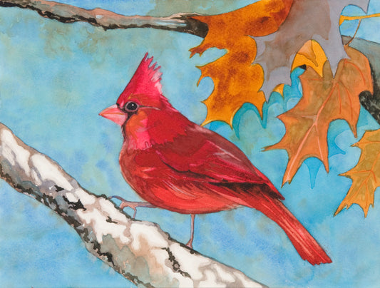 Barbara Rohde Original Autumn Red Bird🎨 Barbara Rohde🎨 Buy Art at Carolina Creations Gallery in Downtown New Bern🎨