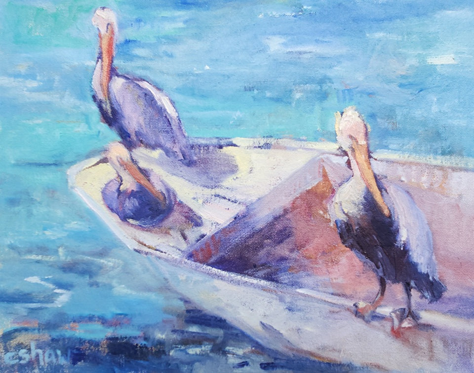 Cindy Shaw Bait Inspectors 11X14? Cindy Shaw? Buy Art at Carolina Creations Gallery in Downtown New Bern?