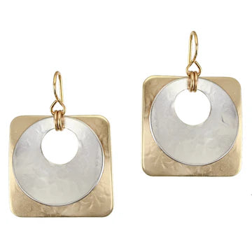 Large Cutout Disc w/Square Earrings