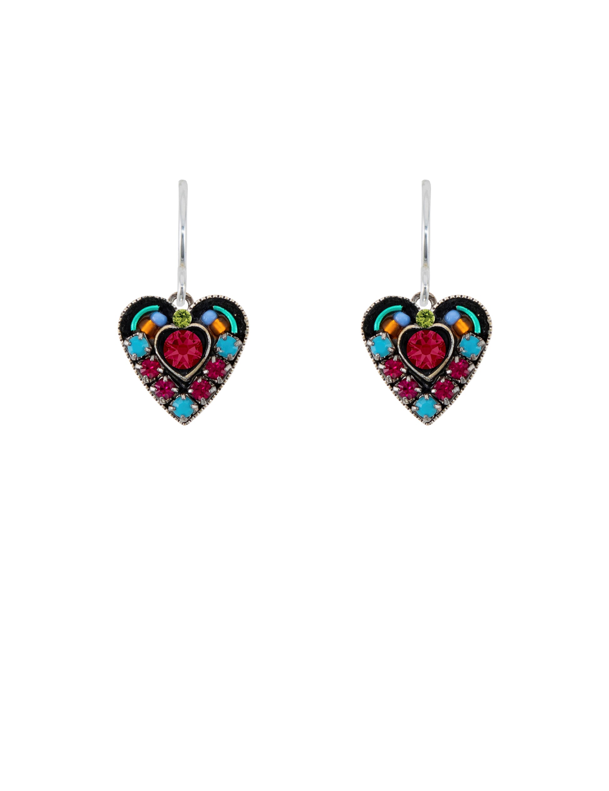 Small Red Crystal Heart Earring Multi🎨 Jewelry🎨 Buy Art at Carolina Creations Gallery in Downtown New Bern🎨