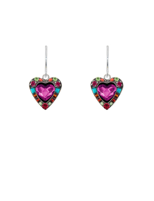 Rose Heart Crystal Earring Multi🎨 Jewelry🎨 Buy Art at Carolina Creations Gallery in Downtown New Bern🎨